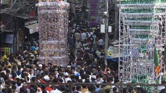 Separate processions will also be carried out in east, north-east, south, south-east, west, and north-west districts, the traffic police said. (Vipin Kumar/HT PHOTO)