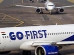 The Go First airline has approximately 4,200 employees, and it reported total revenue from operations at  <span class='webrupee'>₹</span>4,183 crore in the financial year 2021-22. (File)