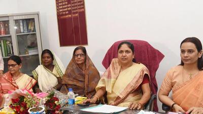 Ashwamedh Devi takes charge as chairperson of Bihar State Women Commission along with new members. (Santosh Kumar/ht) Ashwamedh Devi takes charge as chairperson of Bihar State Women Commission along with new members. (Santosh Kumar/ht)
