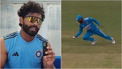 Ravindra Jadeja reacts to Virat Kohli's one-handed catch during the match against West Indies (BCCI/Twitter) Ravindra Jadeja reacts to Virat Kohli's one-handed catch during the match against West Indies (BCCI/Twitter)