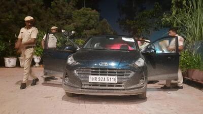 Police at the crime spot in Yamunanagar. (HT Photo)