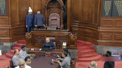 Rajya Sabha chairman Jagdeep Dhankhar leaving after the adjournment. (ANI) Rajya Sabha chairman Jagdeep Dhankhar leaving after the adjournment. (ANI)