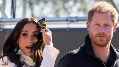 Prince Harry and Meghan Markle visit the track and field event at the Invictus Games in The Hague, Netherlands on April 17, 2022 (AP Photo/Peter Dejong, File) (AP) Prince Harry and Meghan Markle visit the track and field event at the Invictus Games in The Hague, Netherlands on April 17, 2022 (AP Photo/Peter Dejong, File) (AP)