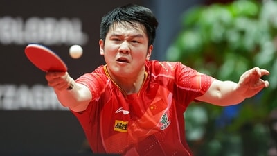 Fan Zhendong of China during the WTT Contender Zagreb 2023. (Getty) Fan Zhendong of China during the WTT Contender Zagreb 2023. (Getty)