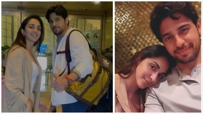 Kiara Advani shared a selfie (right) after being spotted with Sidharth Malhotra at Mumbai airport. Kiara Advani shared a selfie (right) after being spotted with Sidharth Malhotra at Mumbai airport.