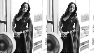 Her make-up look consisted of a nude eye shadow, mascara coated lashes, contours to the cheeks and a touch of shiny peach lipstick. With her hair left open in the middle part, Alia finished off her look. (Instagram/@aliaabhatt) Her make-up look consisted of a nude eye shadow, mascara coated lashes, contours to the cheeks and a touch of shiny peach lipstick. With her hair left open in the middle part, Alia finished off her look. (Instagram/@aliaabhatt)