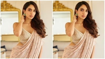 With the assistance of celebrity makeup artist Shraddha Mishra, Sobhita got decked up in brown eyeshadow, mascara-coated lashes, contoured cheeks and a shade of nude lipstick. (Instagram/@sobhitad) With the assistance of celebrity makeup artist Shraddha Mishra, Sobhita got decked up in brown eyeshadow, mascara-coated lashes, contoured cheeks and a shade of nude lipstick. (Instagram/@sobhitad)