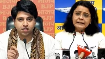 BJP spokesperson Shehzad Poonawala and AAP chief spokesperson Priyanka Kakkar. BJP spokesperson Shehzad Poonawala and AAP chief spokesperson Priyanka Kakkar.