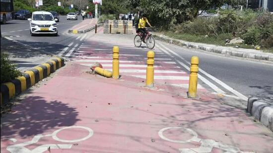Cycle tracks and parking slots along national highway to come up in Ludhiana (HT PHOTO)