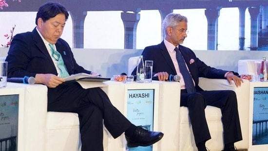 External affairs minister SJaishankar and Japanese foreign minister Yoshimasa Hayashi discussed ways to step up Japanese investments in India and deepen defence cooperation. (Twitter/DrSJaishankar)