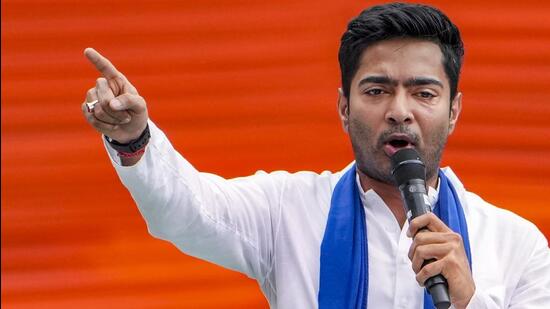 TMC general secretary Abhishek Banerjee at the party's Martyrs' Day rally in Kolkata on July 21, (PTI File)