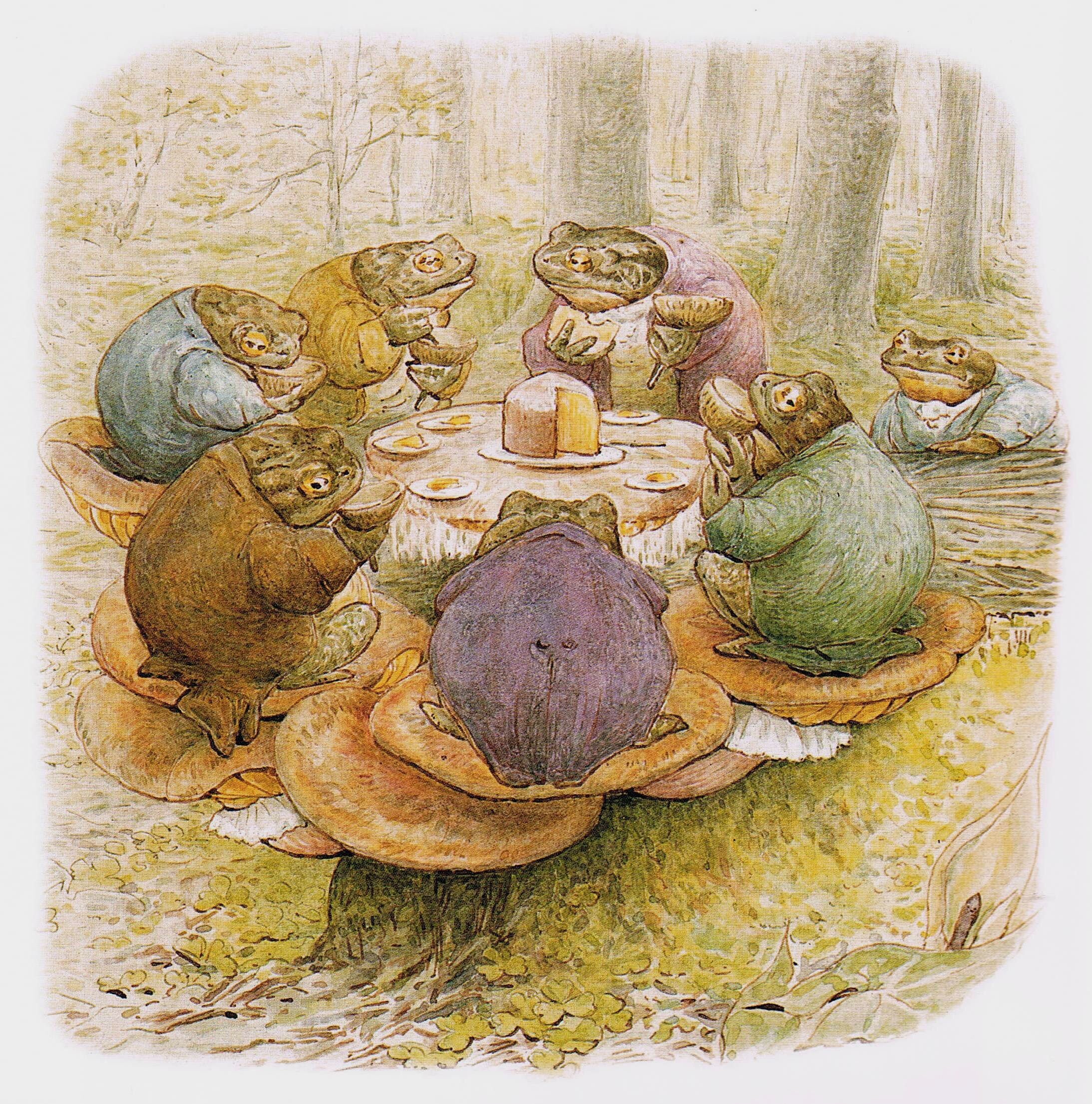 Toads Tea-Party c 1905; pen, ink and watercolour on paper. (V&A Museum) Toads Tea-Party c 1905; pen, ink and watercolour on paper. (V&A Museum)