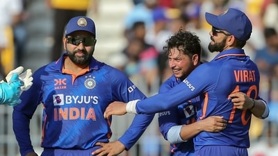 Rohit Sharma (L) with Virat Kohli (R) and Kuldeep Yadav (C) during an ODI against Australia in March 2023 (ANI) Rohit Sharma (L) with Virat Kohli (R) and Kuldeep Yadav (C) during an ODI against Australia in March 2023 (ANI)