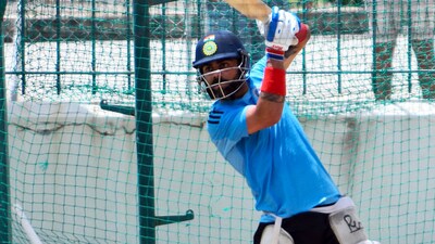 Virat Kohli bats during a practice session ahead of 1st ODI match against West Indies (BCCI Twitter) Virat Kohli bats during a practice session ahead of 1st ODI match against West Indies (BCCI Twitter)