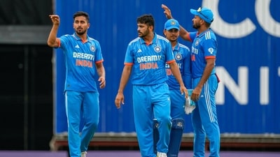 Team India celebrate a wicket in the second ODI (AP) Team India celebrate a wicket in the second ODI (AP)
