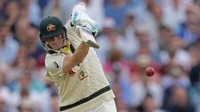 Australia's Steven Smith plays a shot during the second day of the fifth Ashes Test. (AP) Australia's Steven Smith plays a shot during the second day of the fifth Ashes Test. (AP)