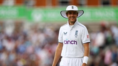 England's Stuart Broad reacts (Action Images via Reuters)