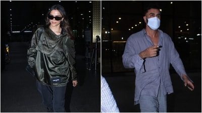 Deepika Padukone and Ranbir Kapoor clicked by the paparazzi at the airport. (HT Photo/Varinder Chawla) Deepika Padukone and Ranbir Kapoor clicked by the paparazzi at the airport. (HT Photo/Varinder Chawla)