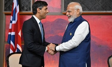 Bilateral trade between India and the United Kingdom rose 16.6% year-on-year to $20.42 billion in the 2022/23 fiscal year ending in March. (Reuters) Bilateral trade between India and the United Kingdom rose 16.6% year-on-year to $20.42 billion in the 2022/23 fiscal year ending in March. (Reuters)