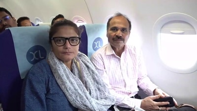 TMC MP Sushmita Dev and Congress leader Adhir Ranjan Chowdhury with other Opposition India alliance MPs ahead of their departure for violence-hit Manipur, in New Delhi on Saturday, (PTI) TMC MP Sushmita Dev and Congress leader Adhir Ranjan Chowdhury with other Opposition India alliance MPs ahead of their departure for violence-hit Manipur, in New Delhi on Saturday, (PTI)