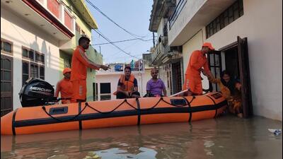 Rescue operations in Haryana during the July 8 floods caused by incessant rains. (HT File) Rescue operations in Haryana during the July 8 floods caused by incessant rains. (HT File)