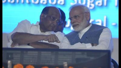 Sharad Pawar (L) will attend the event on August 1 as chief guest when PM Modi will be conferred with the Tilak Award. (HT PHOTO) Sharad Pawar (L) will attend the event on August 1 as chief guest when PM Modi will be conferred with the Tilak Award. (HT PHOTO)