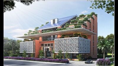 The proposed five-storey compound will have a terrace garden on each floor and an innovative geothermal cooling technology that will help in controlling building temperature by about 4 degrees Celsius. (HT photo) The proposed five-storey compound will have a terrace garden on each floor and an innovative geothermal cooling technology that will help in controlling building temperature by about 4 degrees Celsius. (HT photo)