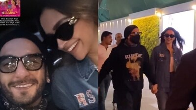 Deepika Padukone and Ranveer Singh watch Rocky Aur Rani Kii Prem Kahani in Mumbai. (Photo: Manav Manglani) (Manav Manglani) Deepika Padukone and Ranveer Singh watch Rocky Aur Rani Kii Prem Kahani in Mumbai. (Photo: Manav Manglani) (Manav Manglani)