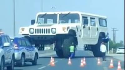 The Hummer H1 owned by Sheikh Hamad bin Hamdan Al Nahyan. (Twitter/Rainbow1973) The Hummer H1 owned by Sheikh Hamad bin Hamdan Al Nahyan. (Twitter/Rainbow1973)