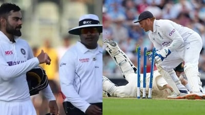 Indian fans took a cheeky dig at Nitin Menon after his decision on Steve Smith run out appeal Indian fans took a cheeky dig at Nitin Menon after his decision on Steve Smith run out appeal