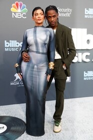 Kylie Jenner and Travis Scott also attended the BBMAs. While Kylie chose a grey and white figure-sculpting Balmain gown, Travis wore a green blazer and pants set teamed with a white shirt. The couple attended the event with their 4-year-old daughter Stormi, just a few months after they welcomed a son. (REUTERS)