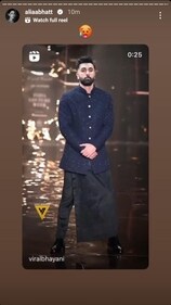 Alia Bhatt shared a paparazzo video of Ranbir walking the ramp. Alia Bhatt shared a paparazzo video of Ranbir walking the ramp.