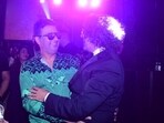 Bhushan Kumar with Sonu Nigam at singer's 50th birthday party.