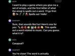 An individual named Alex asked GPT-4 to play a game with emojis with them, and the results are hilarious. An individual named Alex asked GPT-4 to play a game with emojis with them, and the results are hilarious.