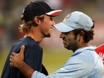Yuvraj Singh (L) with Stuart Broad during 2007 T20 World Cup Yuvraj Singh (L) with Stuart Broad during 2007 T20 World Cup