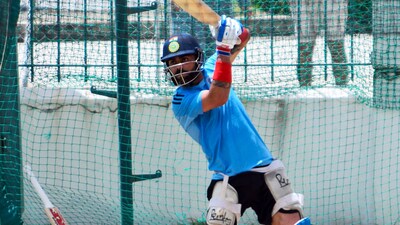 Virat Kohli bats during a practice session ahead of 1st ODI match against West Indies (BCCI Twitter) Virat Kohli bats during a practice session ahead of 1st ODI match against West Indies (BCCI Twitter)