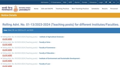 BHU Recruitment 2023: July 31 last date to apply for 307 faculty posts BHU Recruitment 2023: July 31 last date to apply for 307 faculty posts