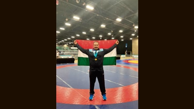 Chauddhary – who represented India in the ‘World Police and Fire Games’ at Winnipeg, Canada – has won gold in the 125 kg category. (HT PHOTO) Chauddhary – who represented India in the ‘World Police and Fire Games’ at Winnipeg, Canada – has won gold in the 125 kg category. (HT PHOTO)