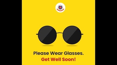 Delhi Police shared this graphic on conjunctivitis on Instagram. (Instagram/@delhi.police_official) Delhi Police shared this graphic on conjunctivitis on Instagram. (Instagram/@delhi.police_official)