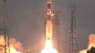 Indian Space Research Organisation (ISRO) on Sunday successfully launched its PSLV-C56 rocket (Twitter/@ISRO)