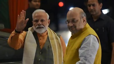 Prime Minister Narendra Modi seen with Amit Shah at BJP headquarters, in New Delhi.(Photo by Vipin Kumar/ Hindustan Times) Prime Minister Narendra Modi seen with Amit Shah at BJP headquarters, in New Delhi.(Photo by Vipin Kumar/ Hindustan Times)