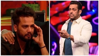 Elvish Yadav began crying after Salman Khan bashed him. Elvish Yadav began crying after Salman Khan bashed him.