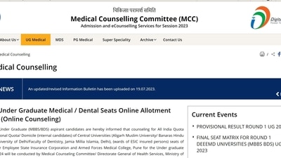 MCC NEET counselling 2023 round 1 seat allotment result today on mcc.nic.in MCC NEET counselling 2023 round 1 seat allotment result today on mcc.nic.in