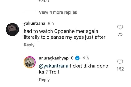 Anurag Kashyap to Instagram user after reviewing Karan Johar's film. Anurag Kashyap to Instagram user after reviewing Karan Johar's film.