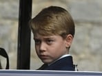 Prince George: Prince George of Wales is seen arriving at St George's Chapel.