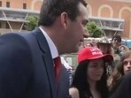 TV Host(left) during the Donald Trump rally TV Host(left) during the Donald Trump rally