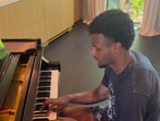 LeBron James posted a video of his eldest son playing piano. LeBron James posted a video of his eldest son playing piano.