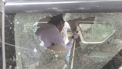 A private party was underway at Veda Hotel in Sector 5, Panchkula, when two youths arrived on a motorcycle around 2.30 am and fired three to four rounds in the air. (Sant Arora /HT) A private party was underway at Veda Hotel in Sector 5, Panchkula, when two youths arrived on a motorcycle around 2.30 am and fired three to four rounds in the air. (Sant Arora /HT)