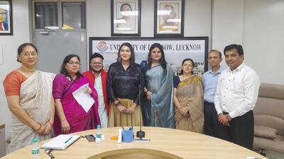 A state executive member of the Uttar Pradesh Transgender Welfare Board and others in Lucknow University on July 31. (Sourced)