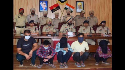 Accused in the custody of police in Ludhiana. (HT PHOTO)